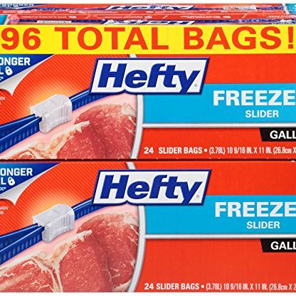 Hefty Basics 1-Gallon Slider Freezer Bags, 20-Count