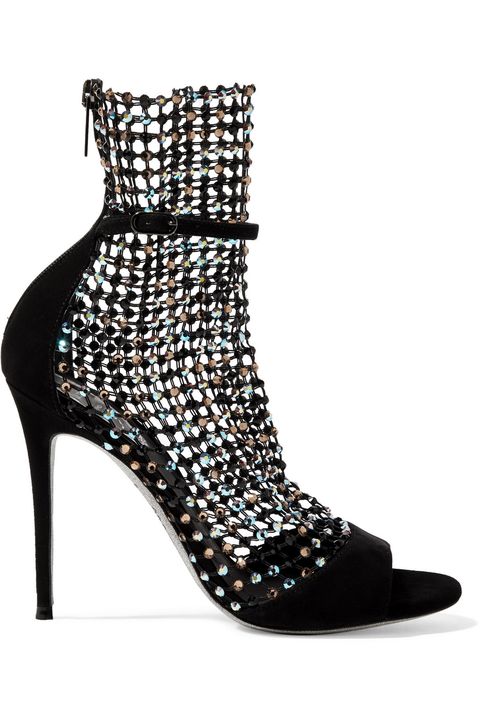 Kylie Jenner Pairs $1,640 Crystal-Embellished Mesh Sandals with a Tiny ...