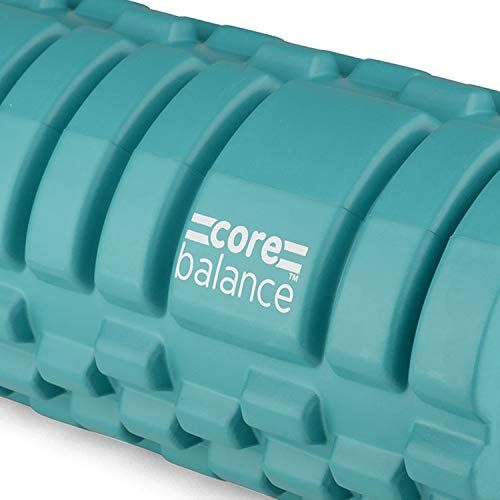 Core Balance Deep Tissue Foam Massage Therapy Roller, Grid Trigger Point Design, Hollow Core, Physio Tool, Pre Exercise Post Gym Workout, 33cm x 14cm
