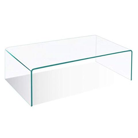Glass Top Coffee Table Reviews, Low Square Curved Glass Coffee Table