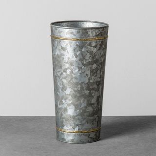 Galvanized metal vase