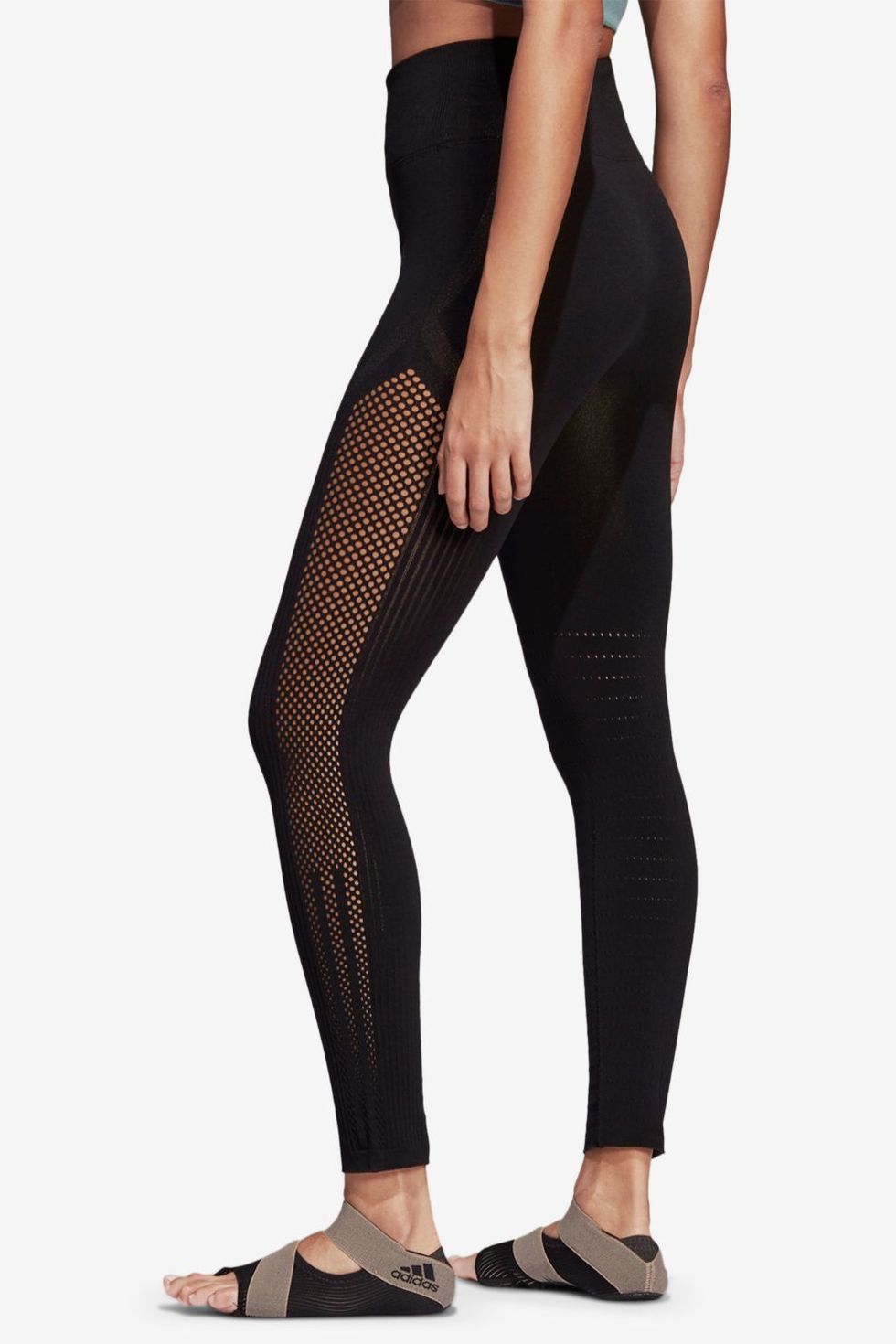 MITAAMI Womens New Leggings with Mesh Panel and Stripes Airy