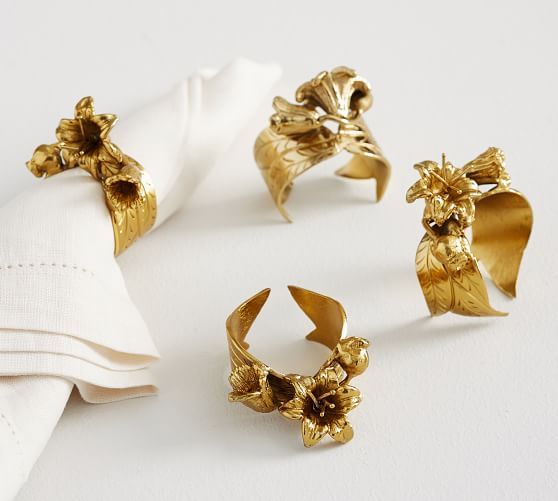 Lara Floral Napkin Ring Set