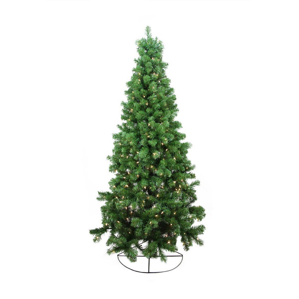 Pre-Lit Pine Artificial Wall Christmas Tree