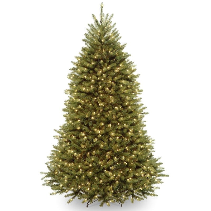 Hinged Artificial Christmas Tree with 650 Clear Lights