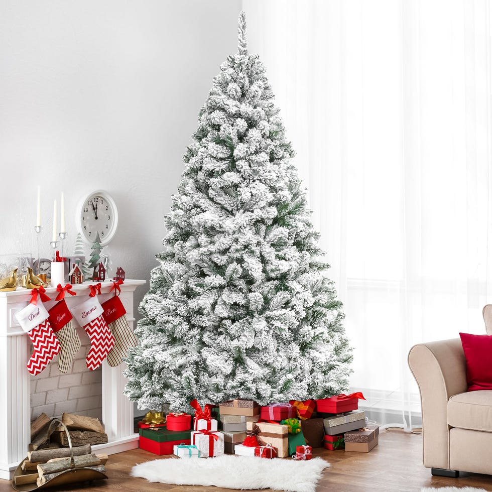 Premium Snow Flocked Hinged Artificial Christmas Tree 