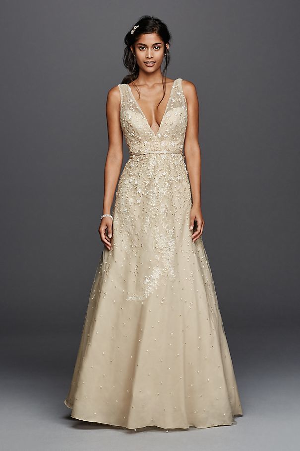 Gold colored 2024 wedding dresses