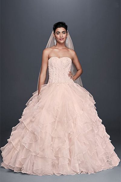 baby pink wedding gown