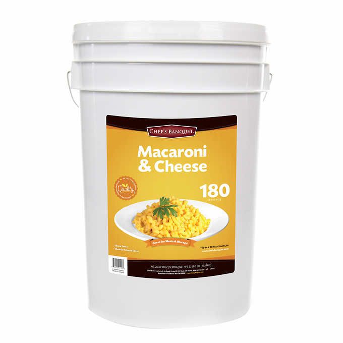 Chef's Banquet Macaroni & Cheese Storage Bucket 180 Servings