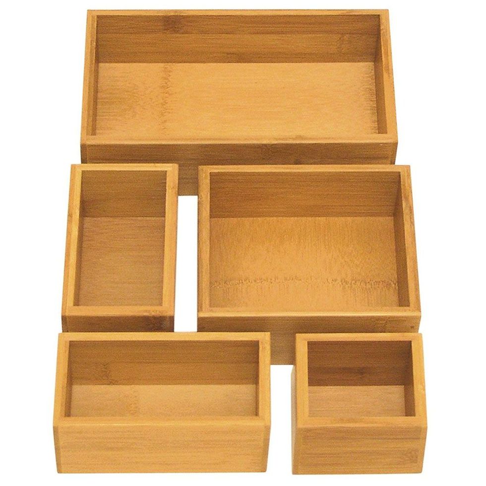 Seville Classics 5-Piece Bamboo Storage Set