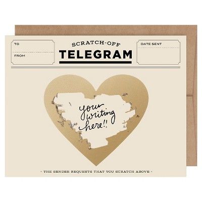 Classic Telegram Scratch-off Greeting Cards, set of 6