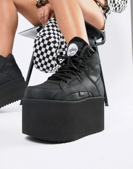 Buffalo classic extreme flatform trainers in black