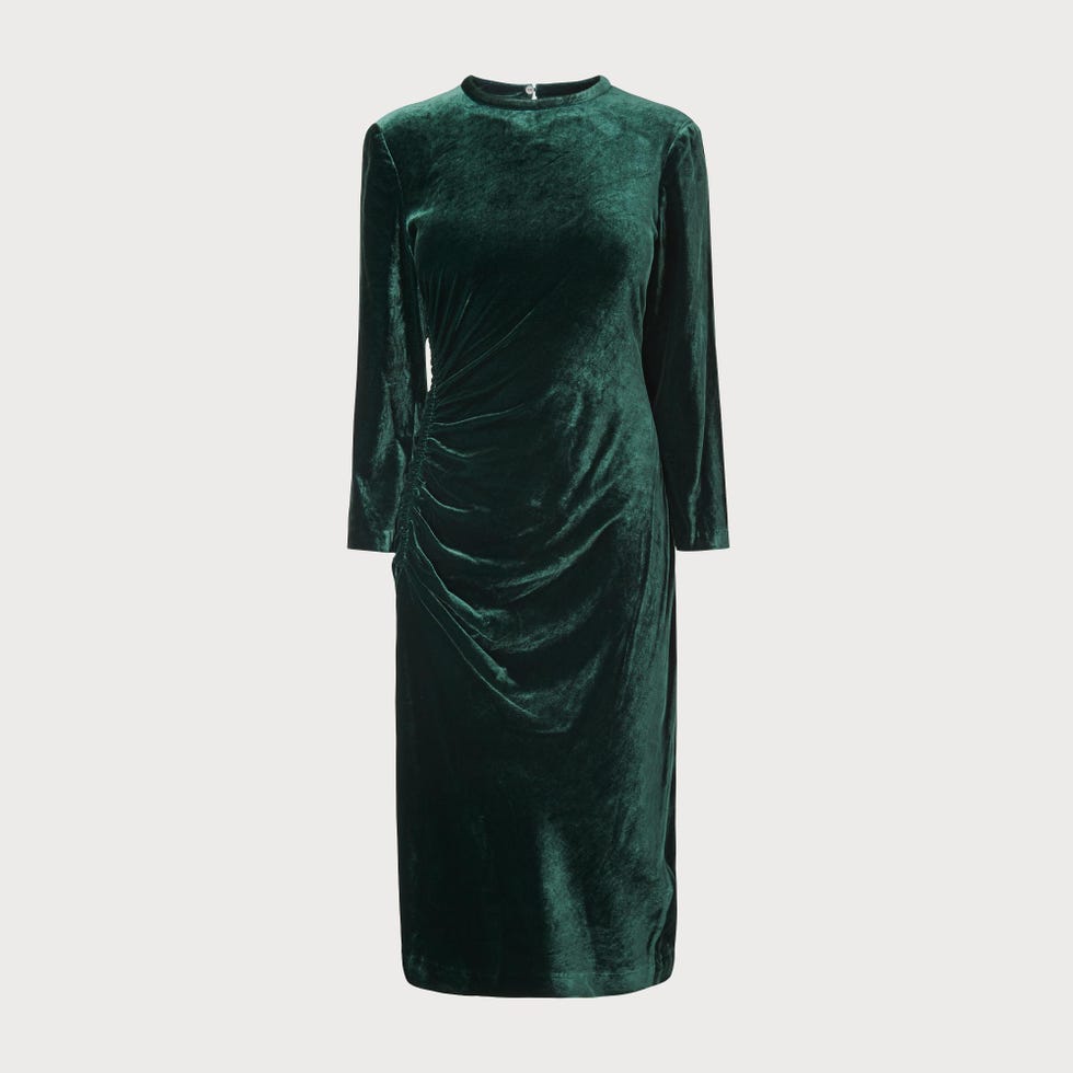 Izzy Green Velvet Dress