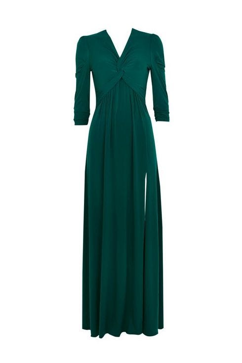 Jolie Moi Green Twist Maxi Dress