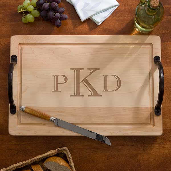 Personalization Mall Maple Leaf Raised Monogram 18" Cutting Board