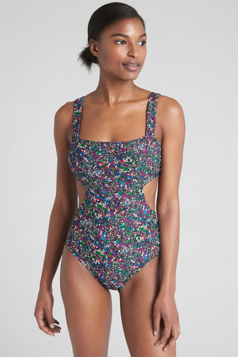 Cut-Out Floral One-Piece