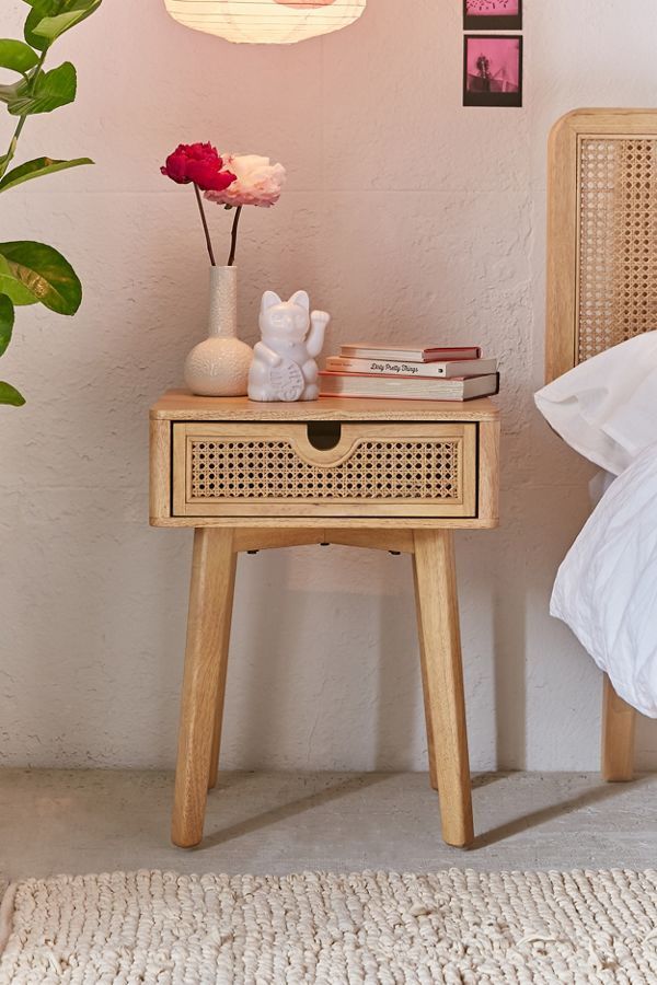 small bedside table with drawers