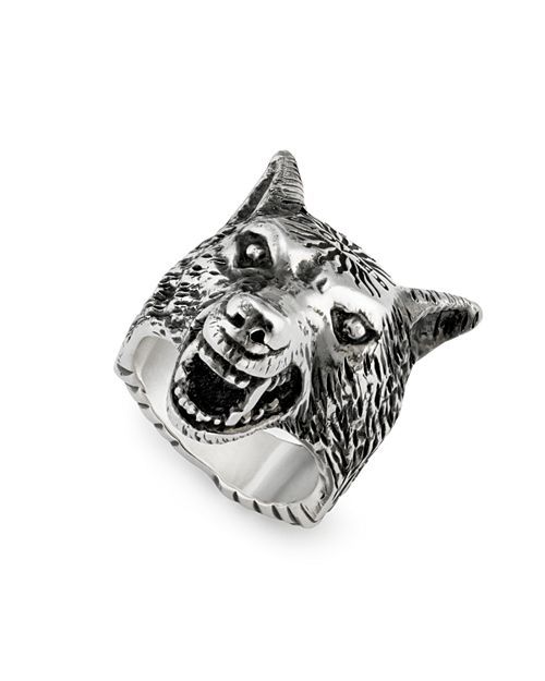 Gucci Sterling Silver Anger Forest Wolf Ring
