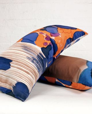 Hand-dyed silk pillows