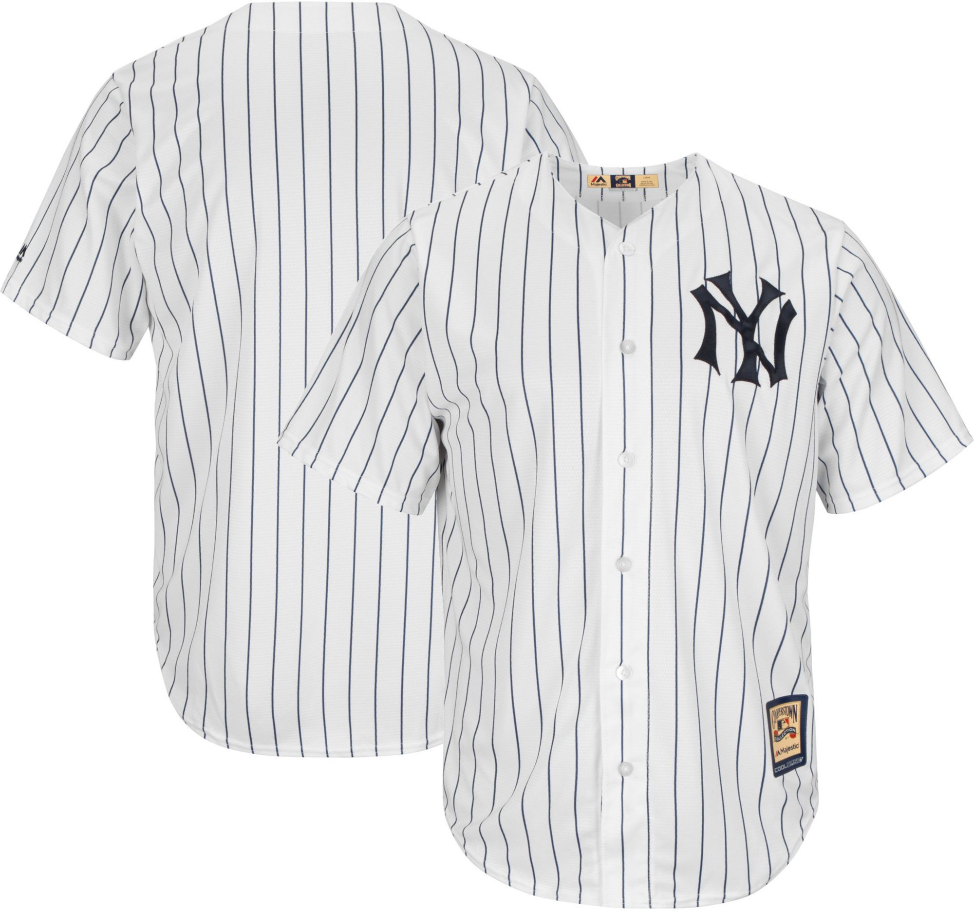 Men's Replica New York Yankees Cool Base White Cooperstown Jersey