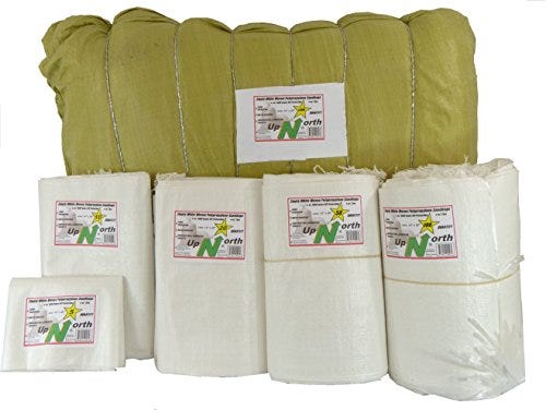 Empty White Woven Polypropylene Sandbags w/Ties