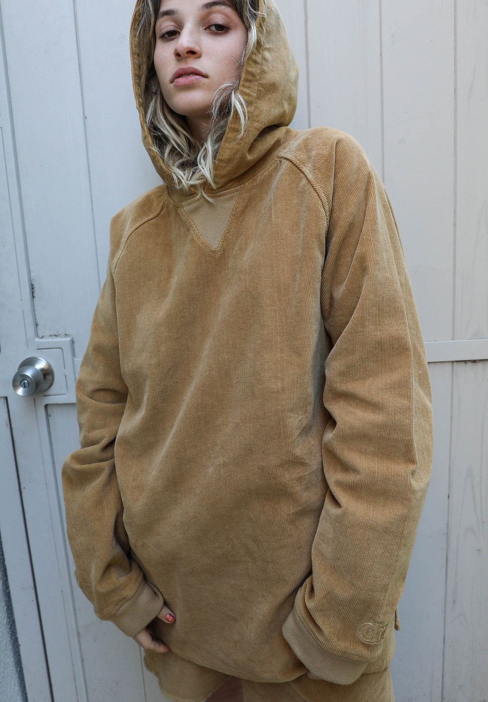 Chaz Corduroy Pullover Hoodie - Camel
