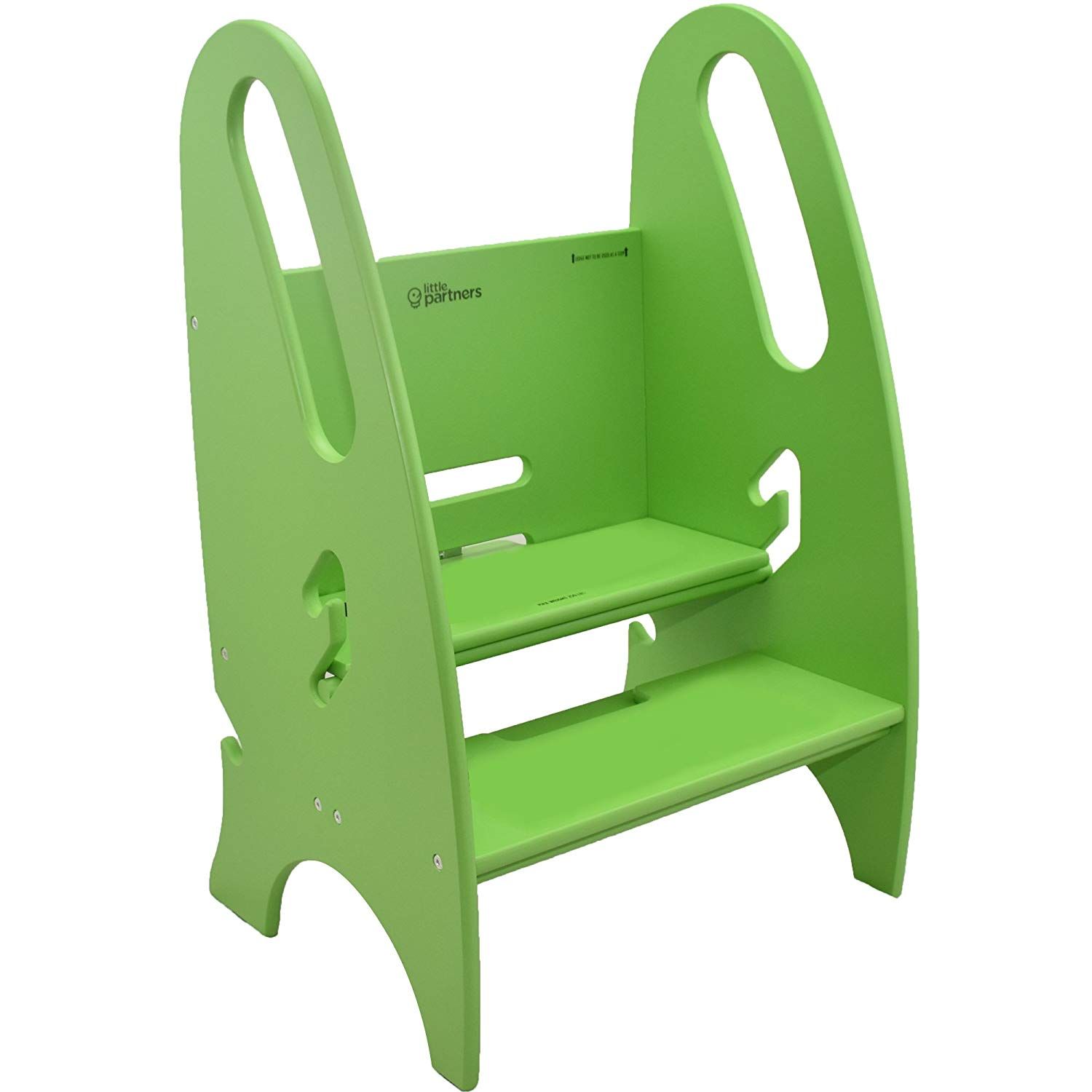 Green Two Step Stool with Handles Height Adjustable Footstool for Toddlers Children Kids，Step Stool for Kids,Toddler Step Stool with Handles and Non-Slip Steps 