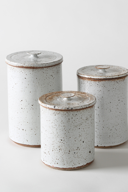 Victoria Morris Pottery White Speckled Canisters