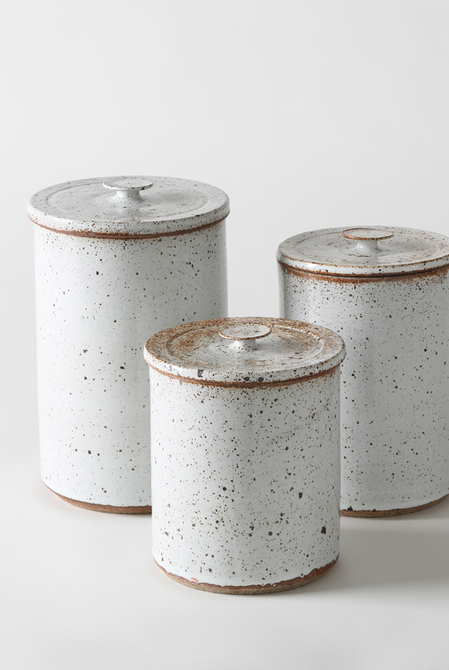 Victoria Morris Pottery White Speckled Canisters