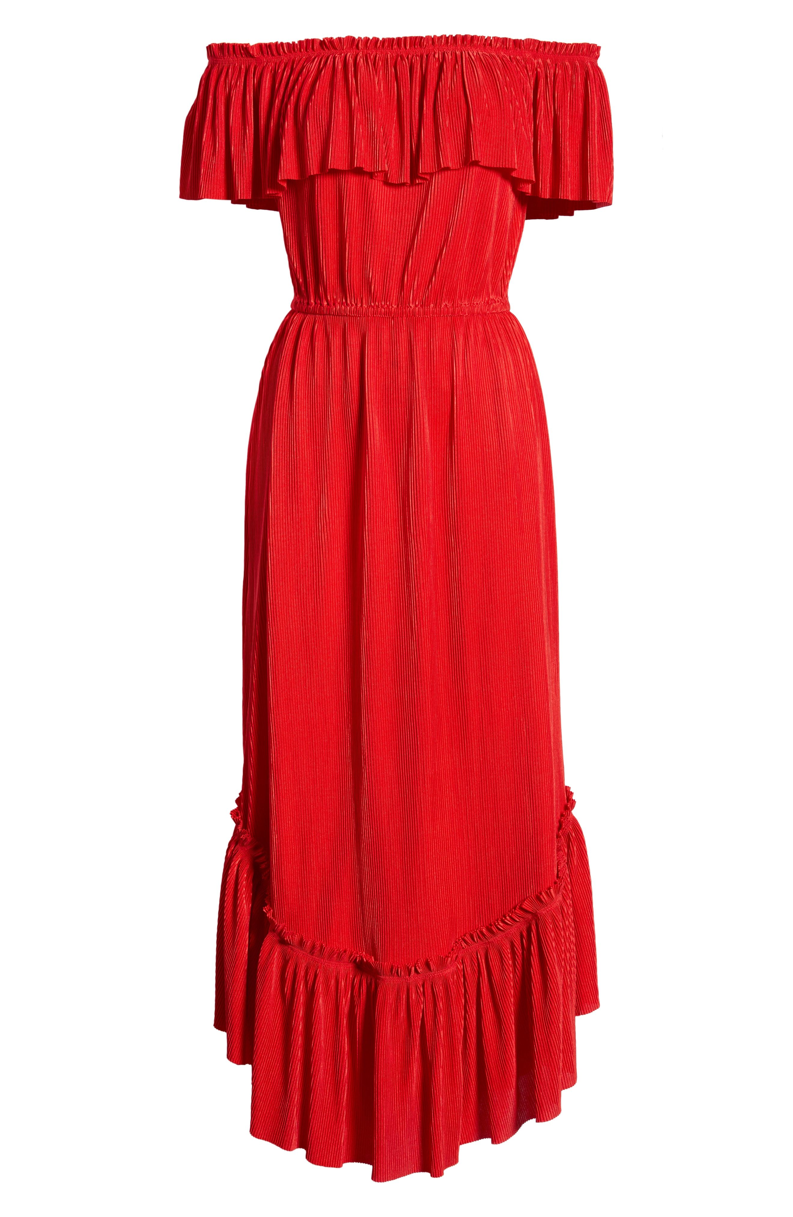 Relatively Slinky Off the Shoulder Maxi Dress