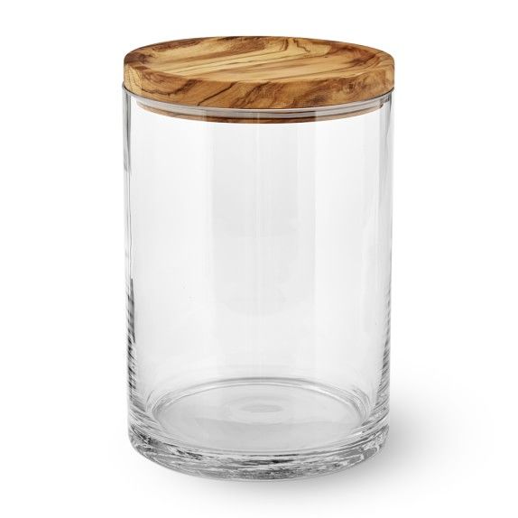 Williams-Sonoma Olivewood and Glass Canister