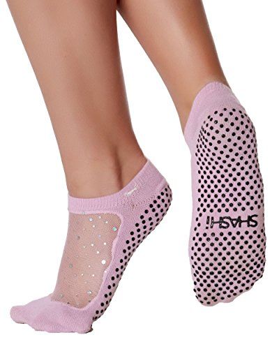 Chic Women Yoga Socks Non-Slip Skid Grip Toeless Socks Ribbon Ballet Pilat Socks 