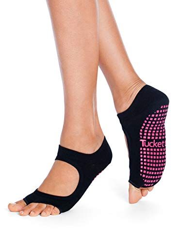 Toeless "Barefoot Feel" Half Toe Socks Ballet Yoga Pilates Barre with Full Grip. 