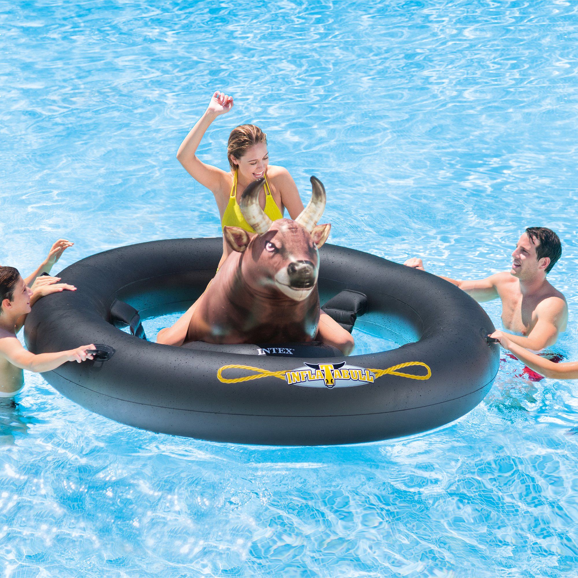 Bull-Riding Inflatable Pool Float