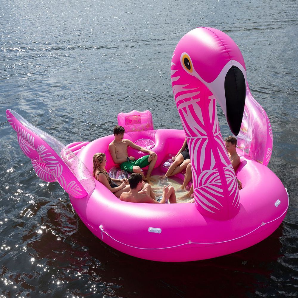 6-Person Inflatable Party Island Fanciful Flamingo
