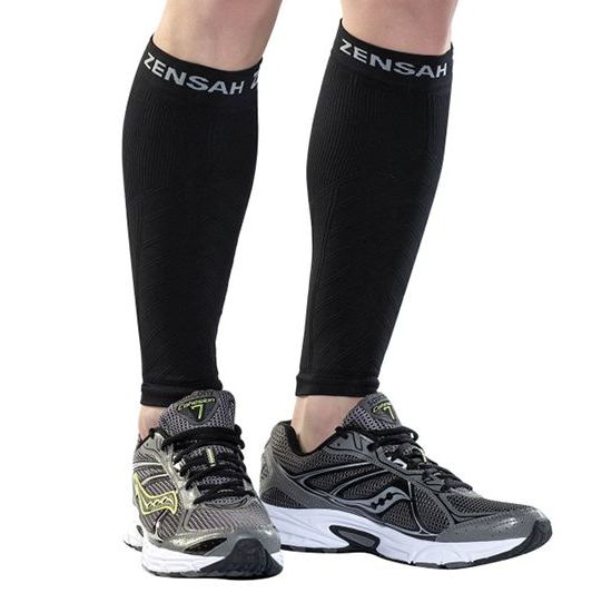Legs Runner Athlete In Black Compression Socks Running Water Stock