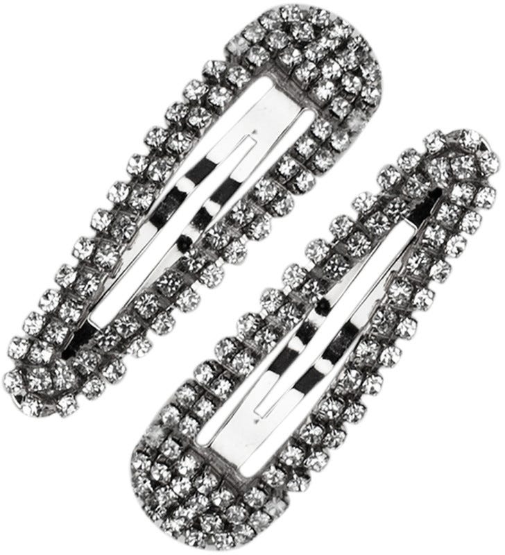 Kitsch Hematite Rhinestone Snap Clips