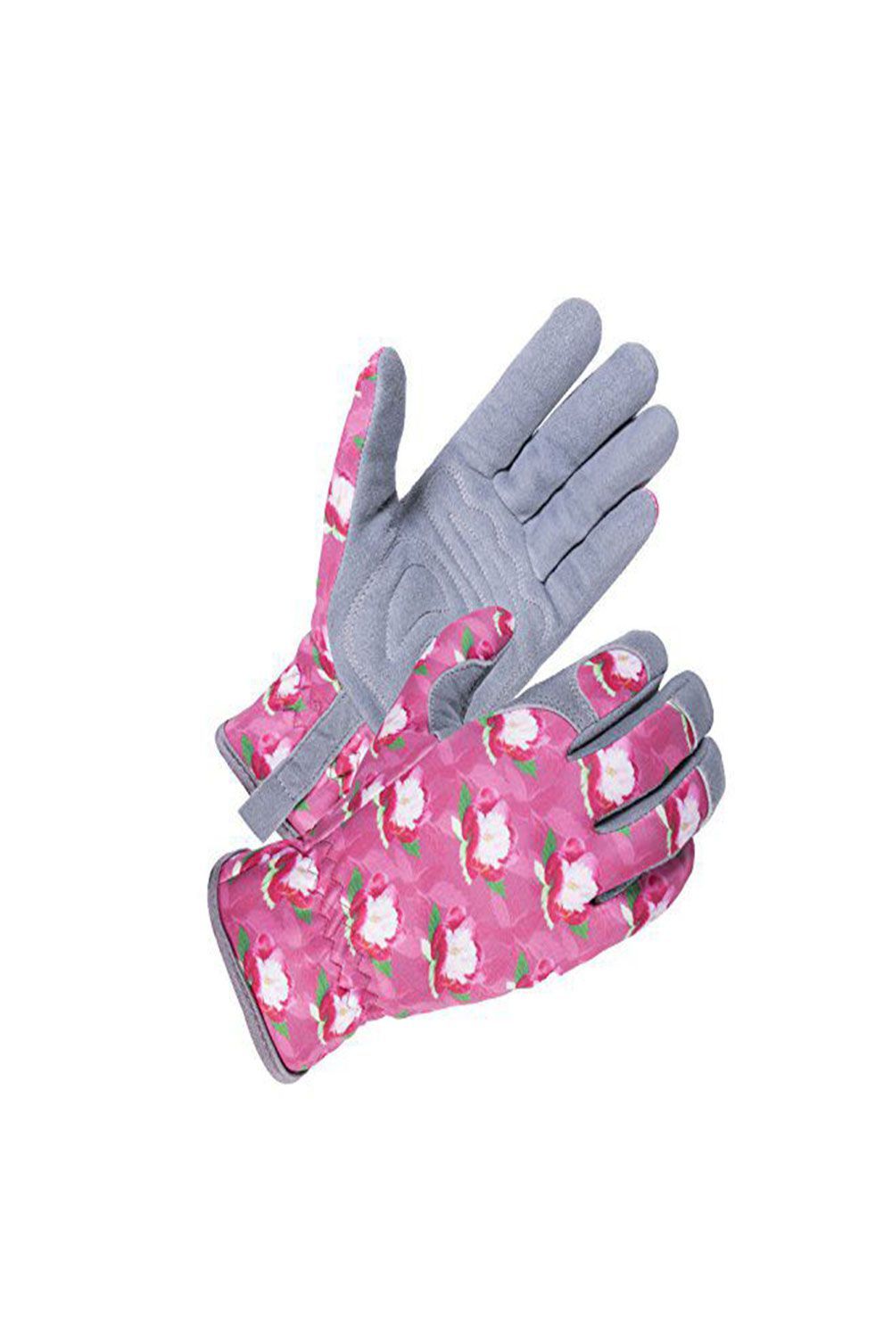 Nice NEW 1 PAIR of HOT PINK POLKA DOT Garden Gloves *thick protective backing 