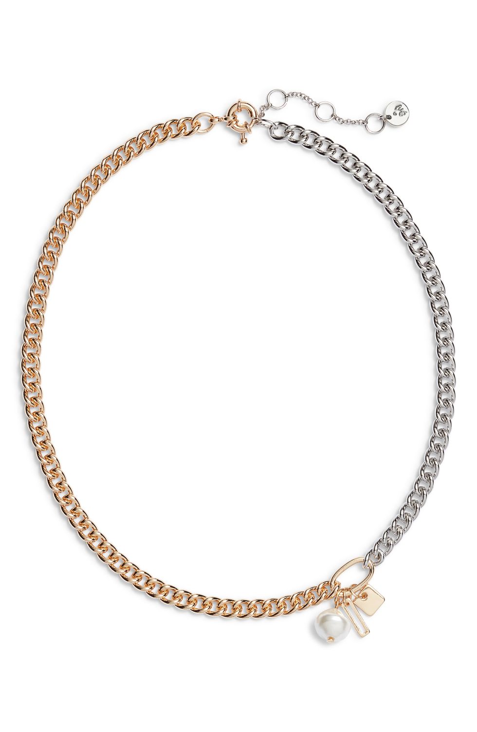 Two-Tone Chain Collar Necklace