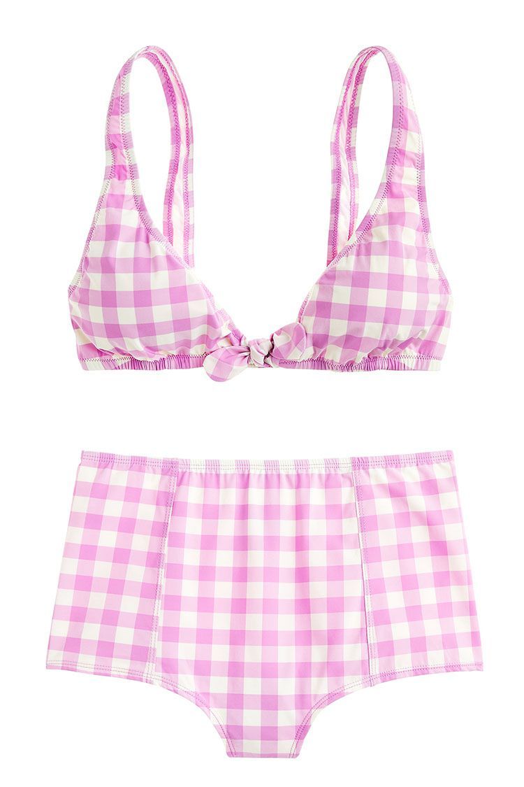 pink gingham bathing suit