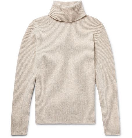 Merino-and-Cashmere Turtleneck Sweater