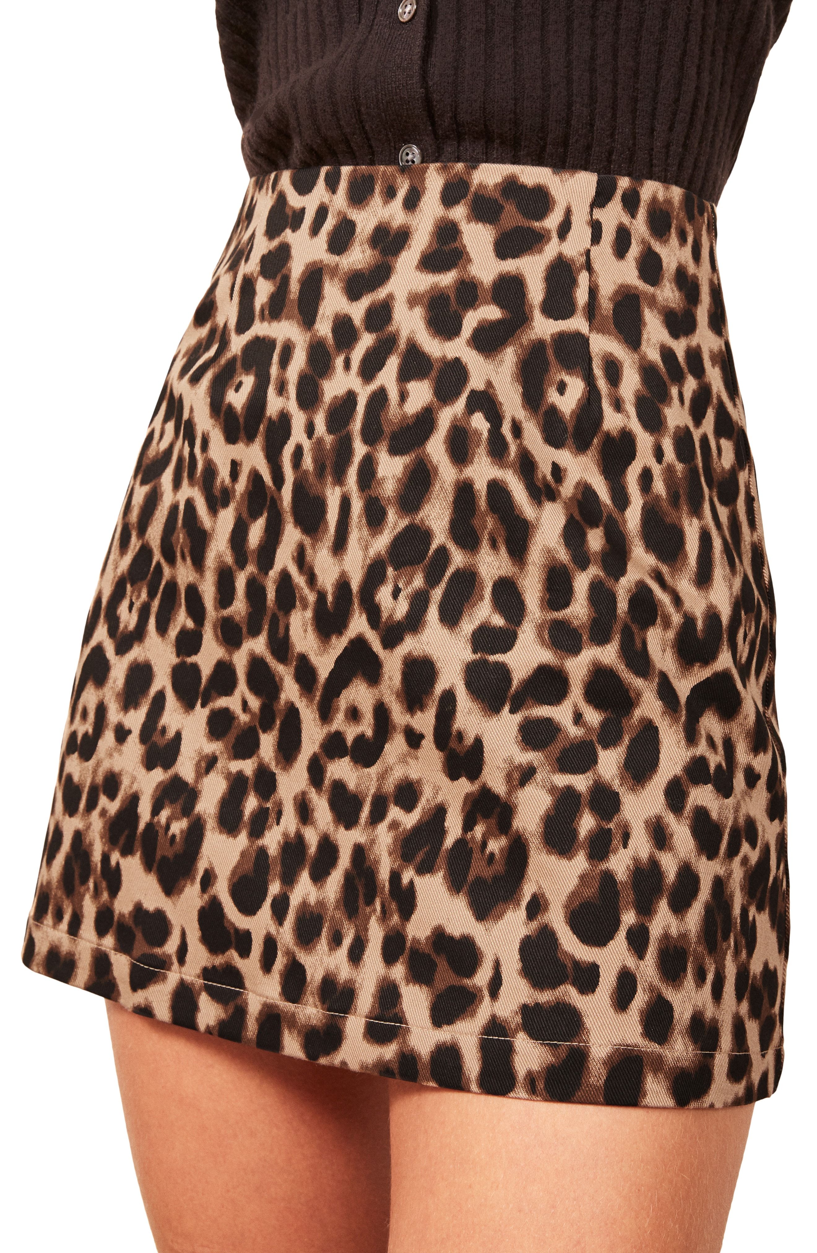 reformation cheetah skirt