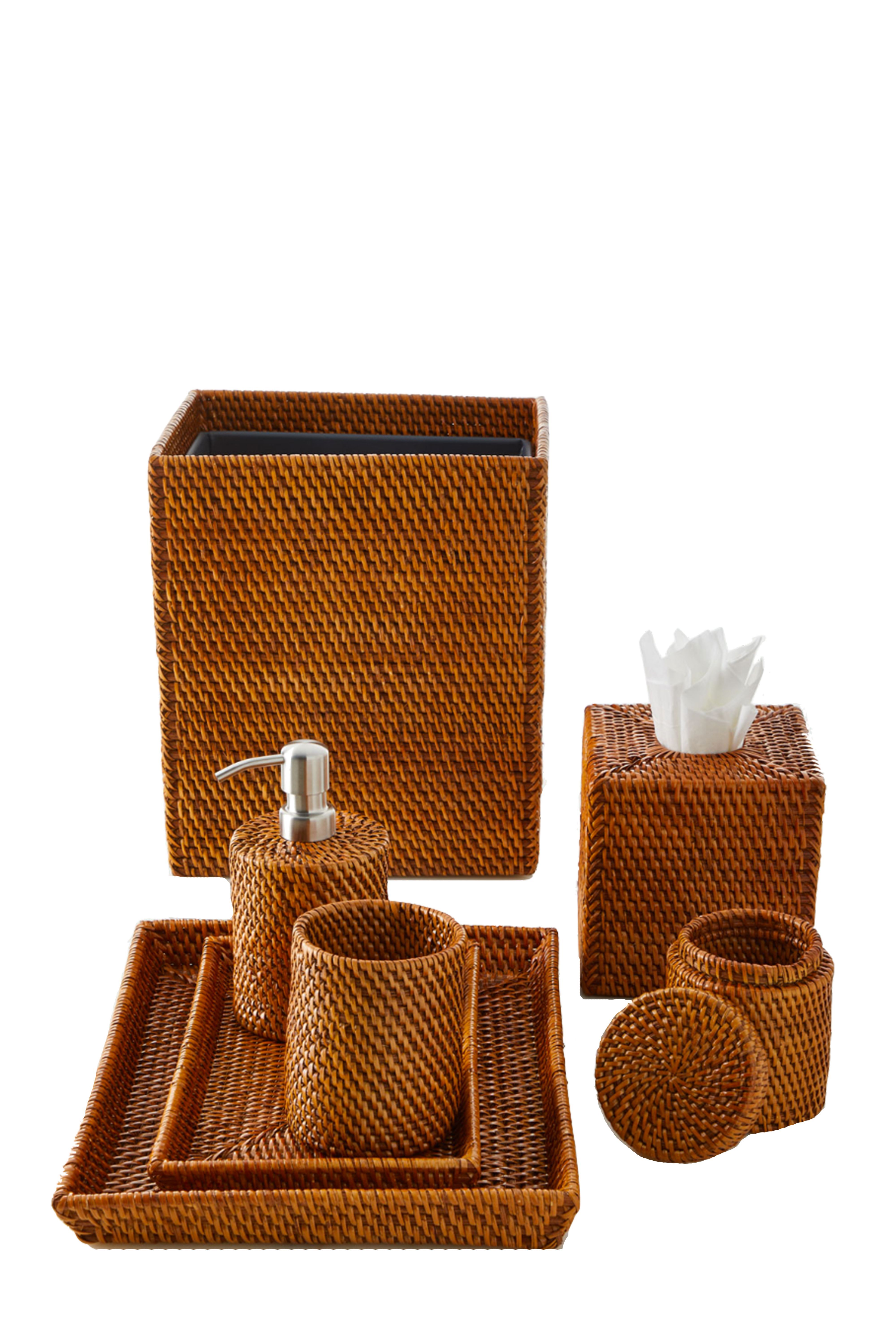 wicker bathroom decor