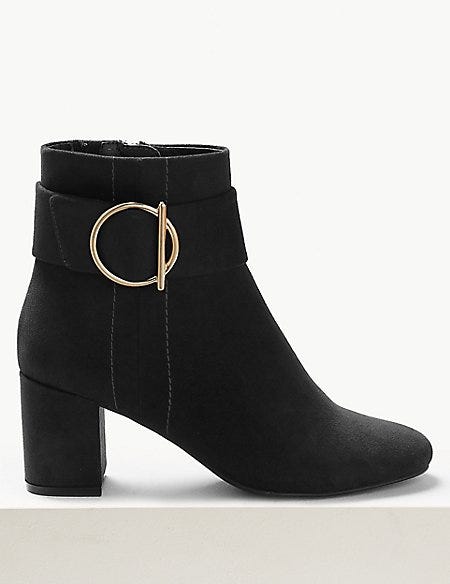 Side Buckle Ankle Boots