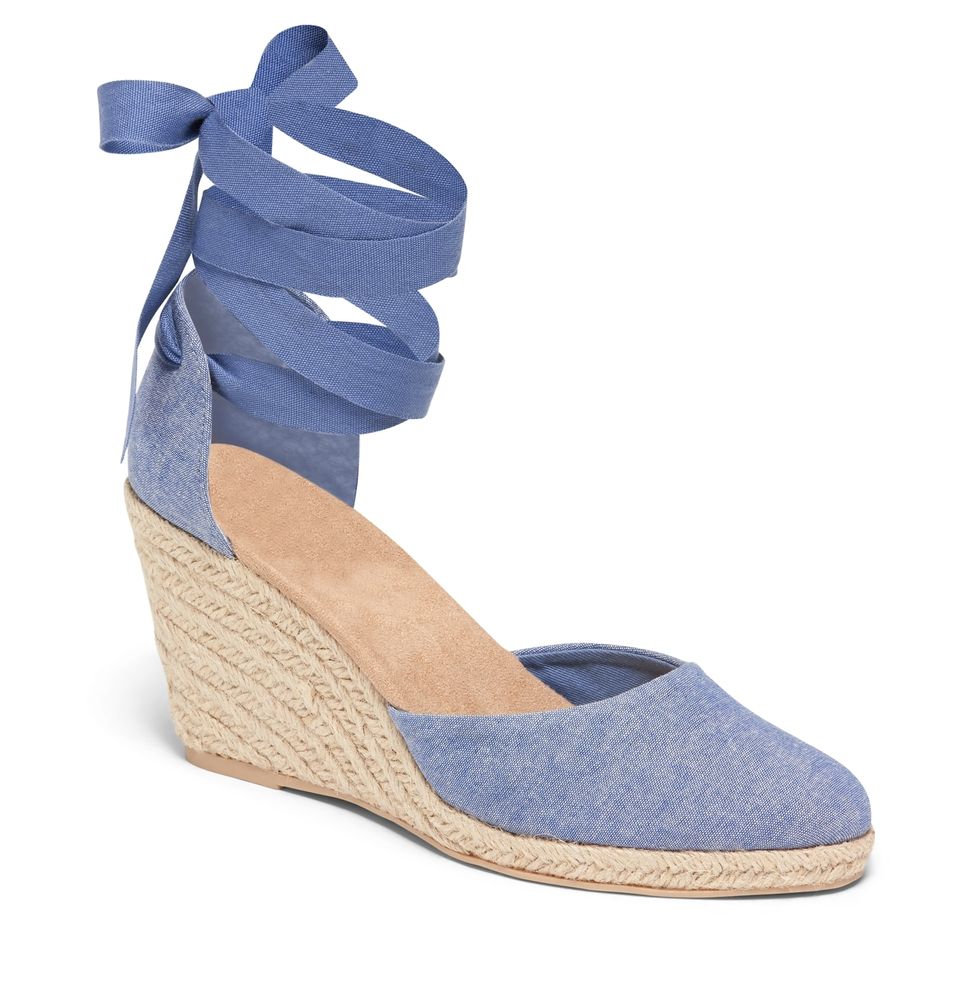 Chambray Espadrille Wedges for Women