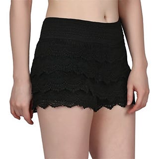 Scallop Hem Lace Shorts