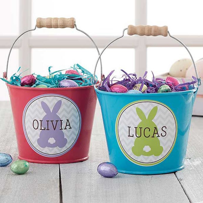 Yellow and Blue Easter Basket for Kids Bunny Bag for Easter Hunt-Storage Bin Basket-Kids Picnic Basket