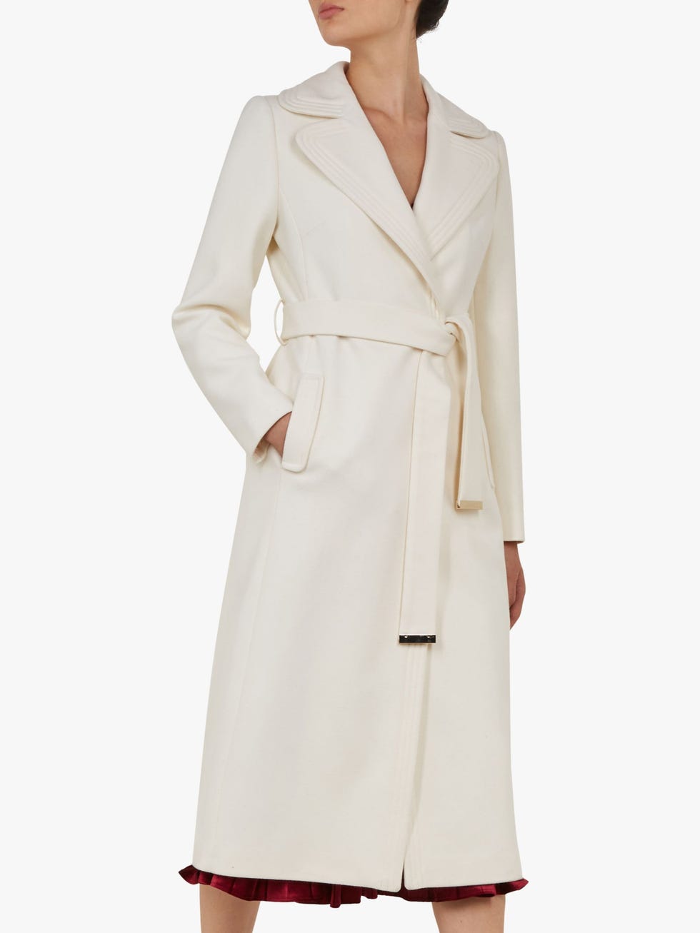 Ted Baker Gabella Wool Rich Tailored Coat, Ivory