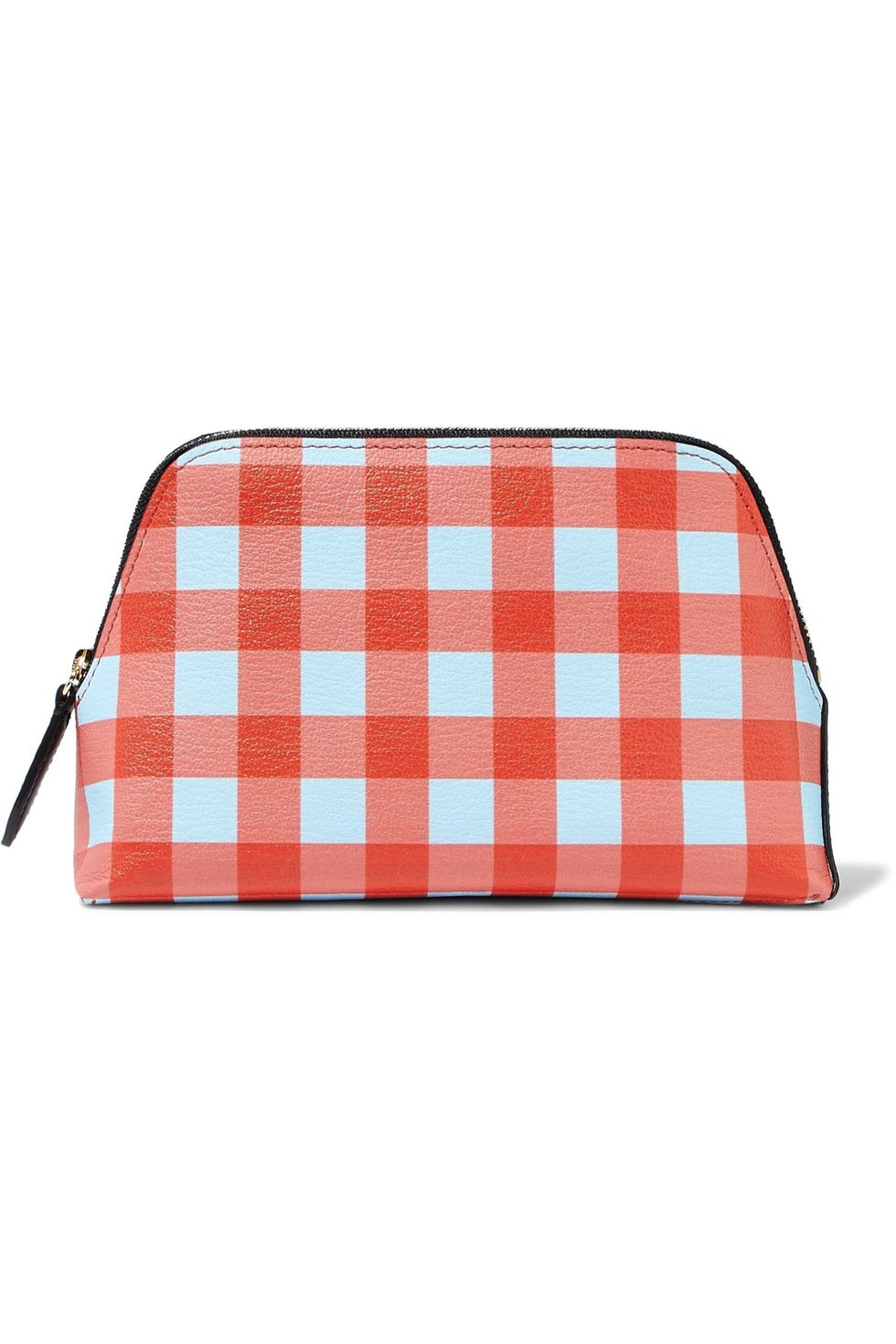 Gingham Leather Cosmetics Case 