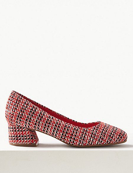 M&s red clearance court shoes